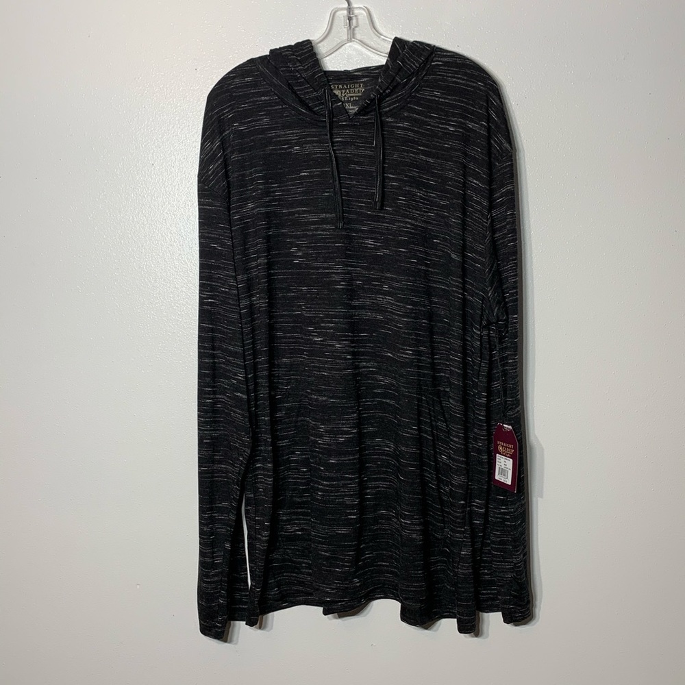 Straight Faded 3X Black and Gray Heathered Hoodie